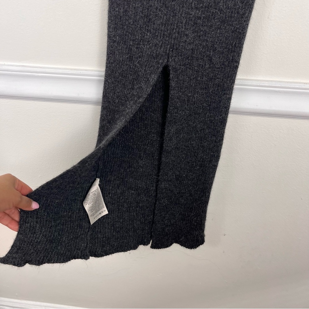 ACNE STUDIOS Randa Alpaca Wool Gray Ribbed Midi Skirt Size M - Picture 7 of 10
